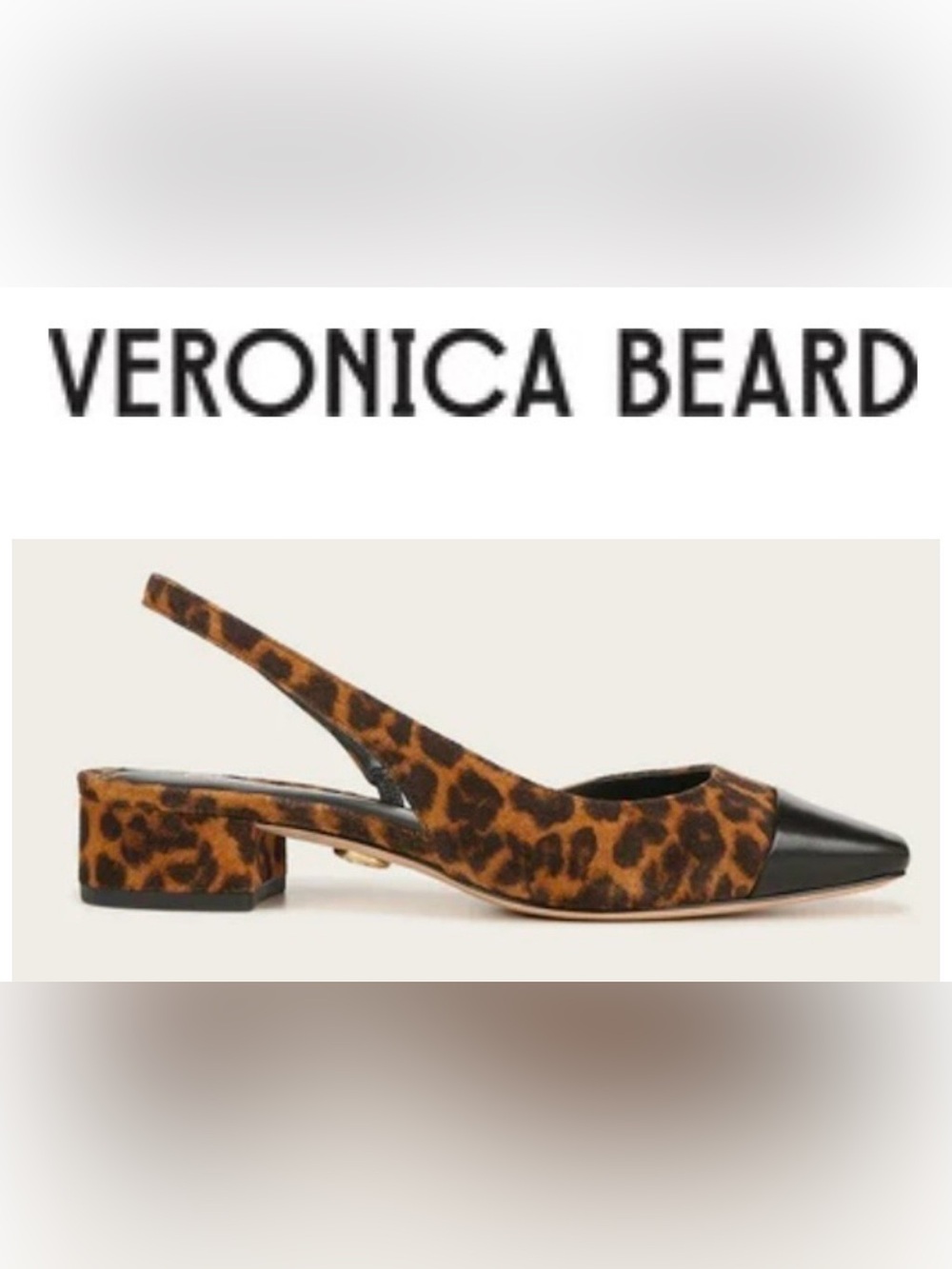 Veronica Beard Cecile Cap Toe Leopard-Print Slingback